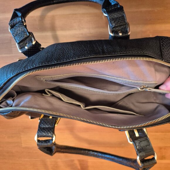 Big black Shoulder handbag purse hard bottom - Picture 11 of 11